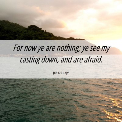 Picture 06 - Job 6:21 KJV - For now ye are nothing; ye see my casting down, - Bible Verse Picture