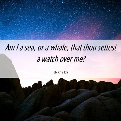 Picture 06 - Job 7:12 KJV - Am I a sea, or a whale, that thou settest a watch - Bible Verse Picture