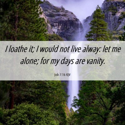 Picture 06 - Job 7:16 KJV - I loathe it; I would not live alway: let me - Bible Verse Picture