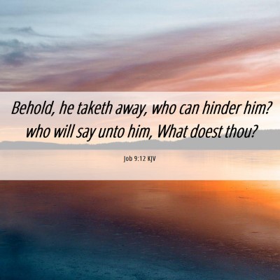 Picture 06 - Job 9:12 KJV - Behold, he taketh away, who can hinder him? who - Bible Verse Picture