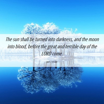 Picture 06 - Joel 2:31 KJV - The sun shall be turned into darkness, and the - Bible Verse Picture