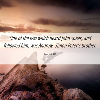 Picture 06 - John 1:40 KJV - One of the two which heard John speak, and - Bible Verse Picture