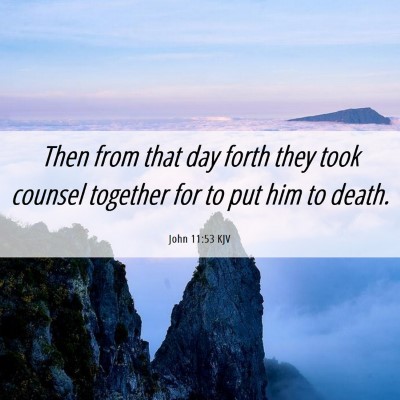 Picture 06 - John 11:53 KJV - Then from that day forth they took counsel - Bible Verse Picture