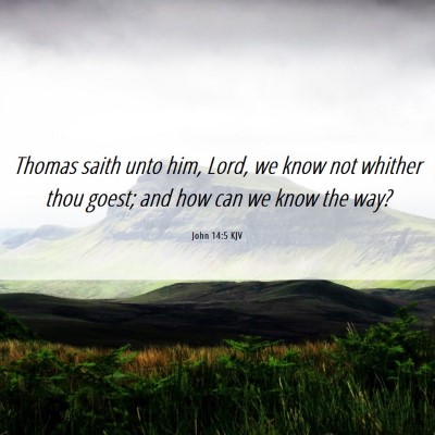 Picture 06 - John 14:5 KJV - Thomas saith unto him, Lord, we know not whither - Bible Verse Picture