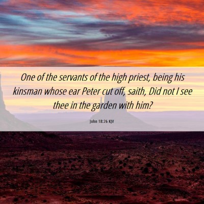 Picture 06 - John 18:26 KJV - One of the servants of the high priest, being his - Bible Verse Picture