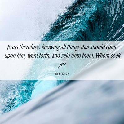 Picture 06 - John 18:4 KJV - Jesus therefore, knowing all things that should - Bible Verse Picture