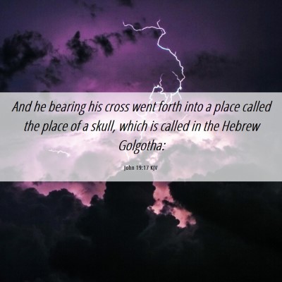 Picture 06 - John 19:17 KJV - And he bearing his cross went forth into a place - Bible Verse Picture