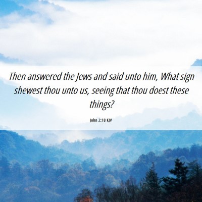 Picture 06 - John 2:18 KJV - Then answered the Jews and said unto him, What - Bible Verse Picture