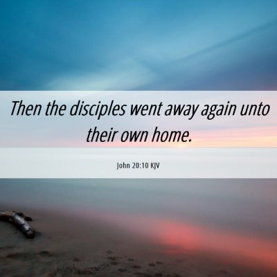 Picture 06 - John 20:10 KJV - Then the disciples went away again unto their own - Bible Verse Picture