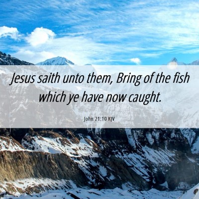 Picture 06 - John 21:10 KJV - Jesus saith unto them, Bring of the fish which ye - Bible Verse Picture