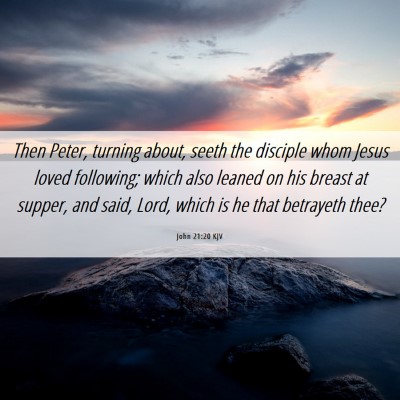Picture 06 - John 21:20 KJV - Then Peter, turning about, seeth the disciple - Bible Verse Picture