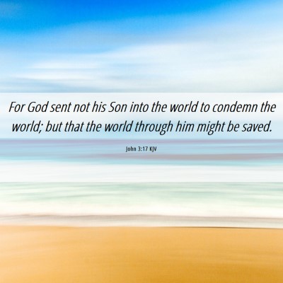 Picture 06 - John 3:17 KJV - For God sent not his Son into the world to - Bible Verse Picture