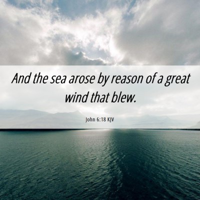 Picture 06 - John 6:18 KJV - And the sea arose by reason of a great wind that - Bible Verse Picture