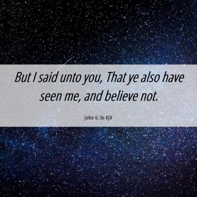 Picture 06 - John 6:36 KJV - But I said unto you, That ye also have seen me, - Bible Verse Picture