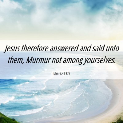 Picture 06 - John 6:43 KJV - Jesus therefore answered and said unto them, - Bible Verse Picture