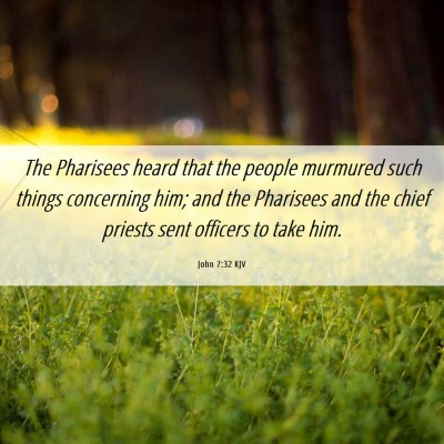 Picture 06 - John 7:32 KJV - The Pharisees heard that the people murmured such - Bible Verse Picture