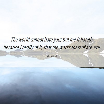 Picture 06 - John 7:7 KJV - The world cannot hate you; but me it hateth, - Bible Verse Picture