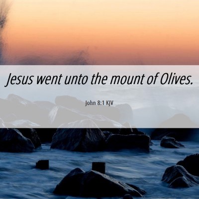 Picture 06 - John 8:1 KJV - Jesus went unto the mount of - Bible Verse Picture