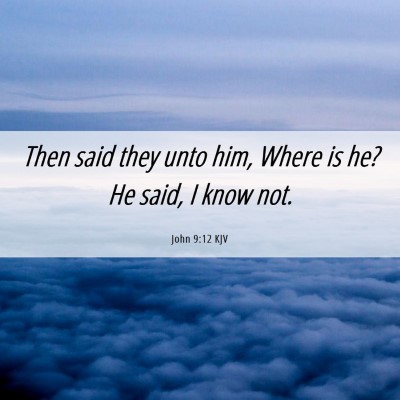 Picture 06 - John 9:12 KJV - Then said they unto him, Where is he? He said, I - Bible Verse Picture