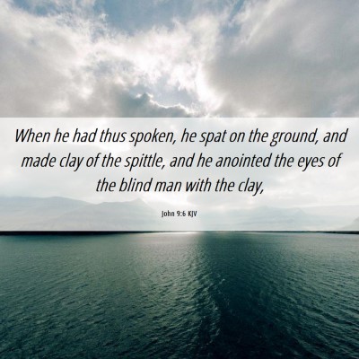 Picture 06 - John 9:6 KJV - When he had thus spoken, he spat on the ground, - Bible Verse Picture