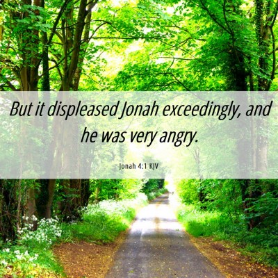 Picture 06 - Jonah 4:1 KJV - But it displeased Jonah exceedingly, and he was - Bible Verse Picture
