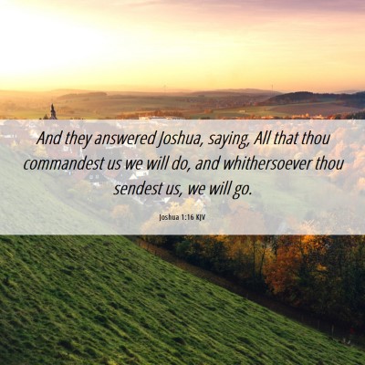 Picture 06 - Joshua 1:16 KJV - And they answered Joshua, saying, All that thou - Bible Verse Picture