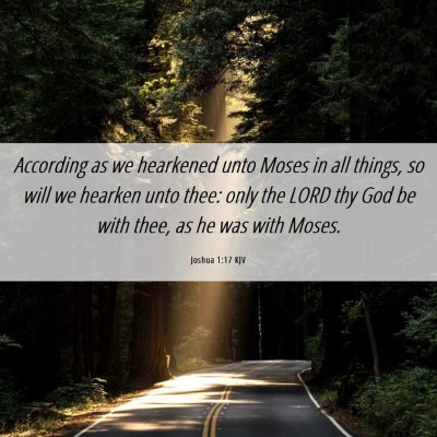 Picture 06 - Joshua 1:17 KJV - According as we hearkened unto Moses in all - Bible Verse Picture