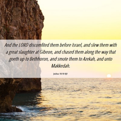 Picture 06 - Joshua 10:10 KJV - And the LORD discomfited them before Israel, and - Bible Verse Picture
