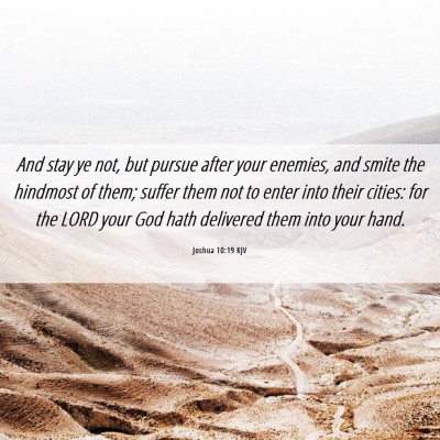 Picture 06 - Joshua 10:19 KJV - And stay ye not, but pursue after your enemies, - Bible Verse Picture