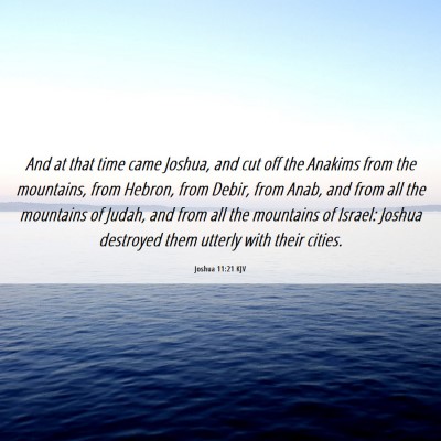Picture 06 - Joshua 11:21 KJV - And at that time came Joshua, and cut off the - Bible Verse Picture