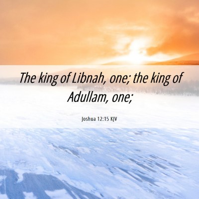 Picture 06 - Joshua 12:15 KJV - The king of Libnah, one; the king of Adullam, - Bible Verse Picture