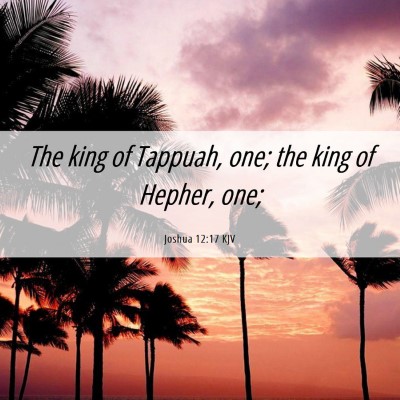 Picture 06 - Joshua 12:17 KJV - The king of Tappuah, one; the king of Hepher, - Bible Verse Picture