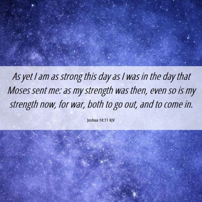 Picture 06 - Joshua 14:11 KJV - As yet I am as strong this day as I was in the - Bible Verse Picture