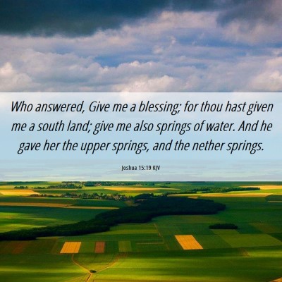 Picture 06 - Joshua 15:19 KJV - Who answered, Give me a blessing; for thou hast - Bible Verse Picture