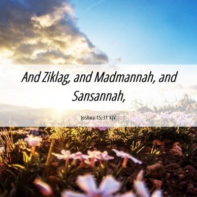 Picture 06 - Joshua 15:31 KJV - And Ziklag, and Madmannah, and - Bible Verse Picture