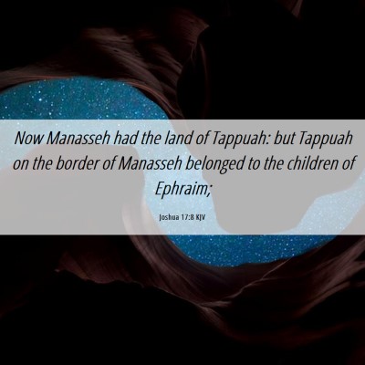 Picture 06 - Joshua 17:8 KJV - Now Manasseh had the land of Tappuah: but Tappuah - Bible Verse Picture