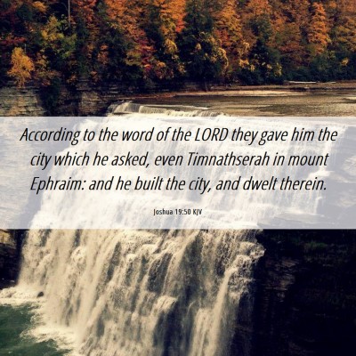Picture 06 - Joshua 19:50 KJV - According to the word of the LORD they gave him - Bible Verse Picture