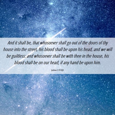 Picture 06 - Joshua 2:19 KJV - And it shall be, that whosoever shall go out of - Bible Verse Picture