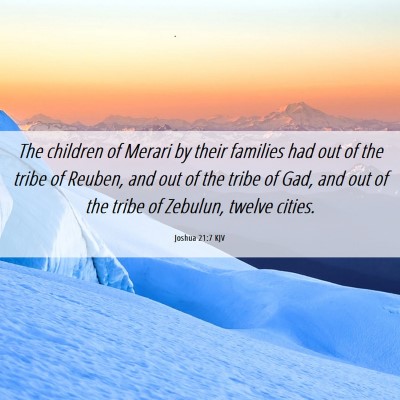 Picture 06 - Joshua 21:7 KJV - The children of Merari by their families had out - Bible Verse Picture