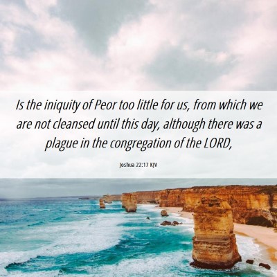 Picture 06 - Joshua 22:17 KJV - Is the iniquity of Peor too little for us, from - Bible Verse Picture