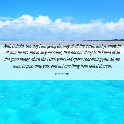 Picture 06 - Joshua 23:14 KJV - And, behold, this day I am going the way of all - Bible Verse Picture