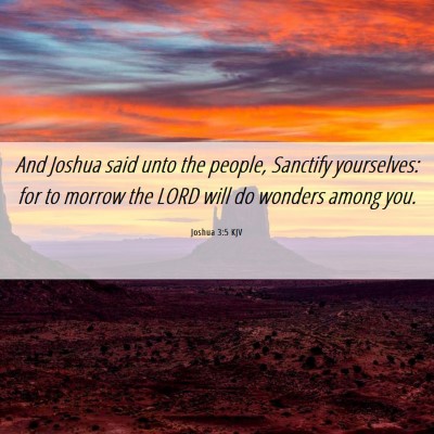 Picture 06 - Joshua 3:5 KJV - And Joshua said unto the people, Sanctify - Bible Verse Picture