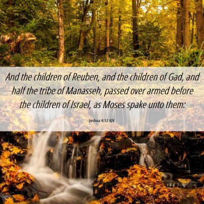 Picture 06 - Joshua 4:12 KJV - And the children of Reuben, and the children of - Bible Verse Picture