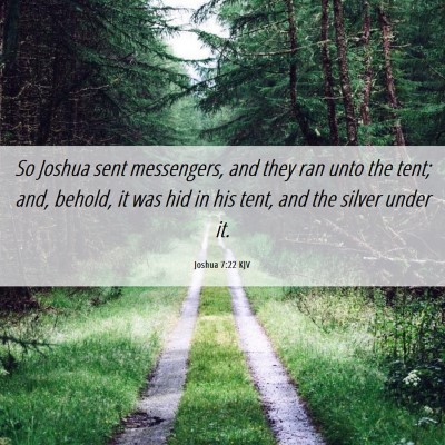 Picture 06 - Joshua 7:22 KJV - So Joshua sent messengers, and they ran unto the - Bible Verse Picture