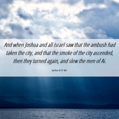 Picture 06 - Joshua 8:21 KJV - And when Joshua and all Israel saw that the - Bible Verse Picture