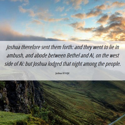 Picture 06 - Joshua 8:9 KJV - Joshua therefore sent them forth: and they went - Bible Verse Picture