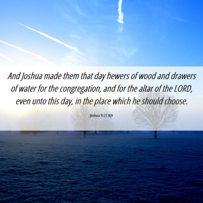 Picture 06 - Joshua 9:27 KJV - And Joshua made them that day hewers of wood and - Bible Verse Picture
