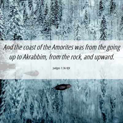 Picture 06 - Judges 1:36 KJV - And the coast of the Amorites was from the going - Bible Verse Picture