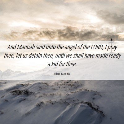 Picture 06 - Judges 13:15 KJV - And Manoah said unto the angel of the LORD, I - Bible Verse Picture