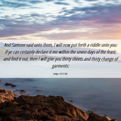 Picture 06 - Judges 14:12 KJV - And Samson said unto them, I will now put forth a - Bible Verse Picture